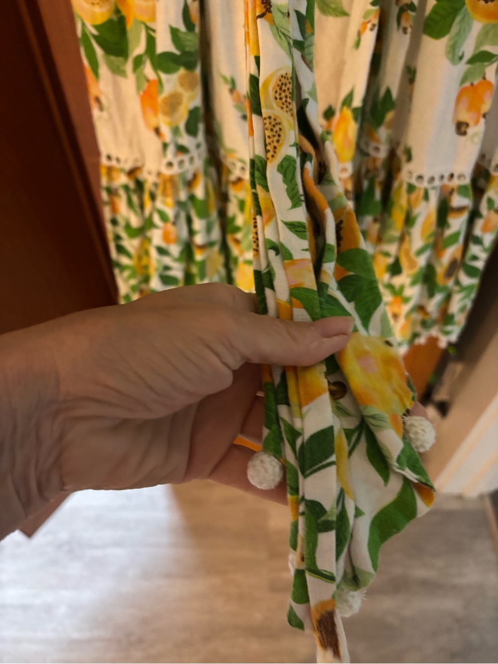 Farm Rio Papaya Salad Scarf Maxi dress - White and Yellow - Picture 10 of 13